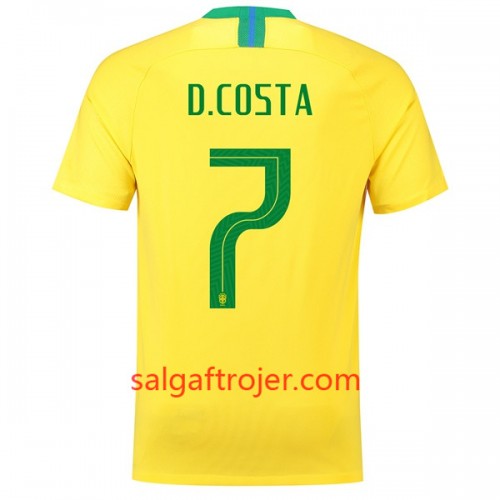 Brasilien Fodboldtrøjer D.Costa 7 Hjemmebanesæt VM 2018 Brasilien Fodboldtrøjer D.Costa 7 Hjemmebanesæt VM 2018